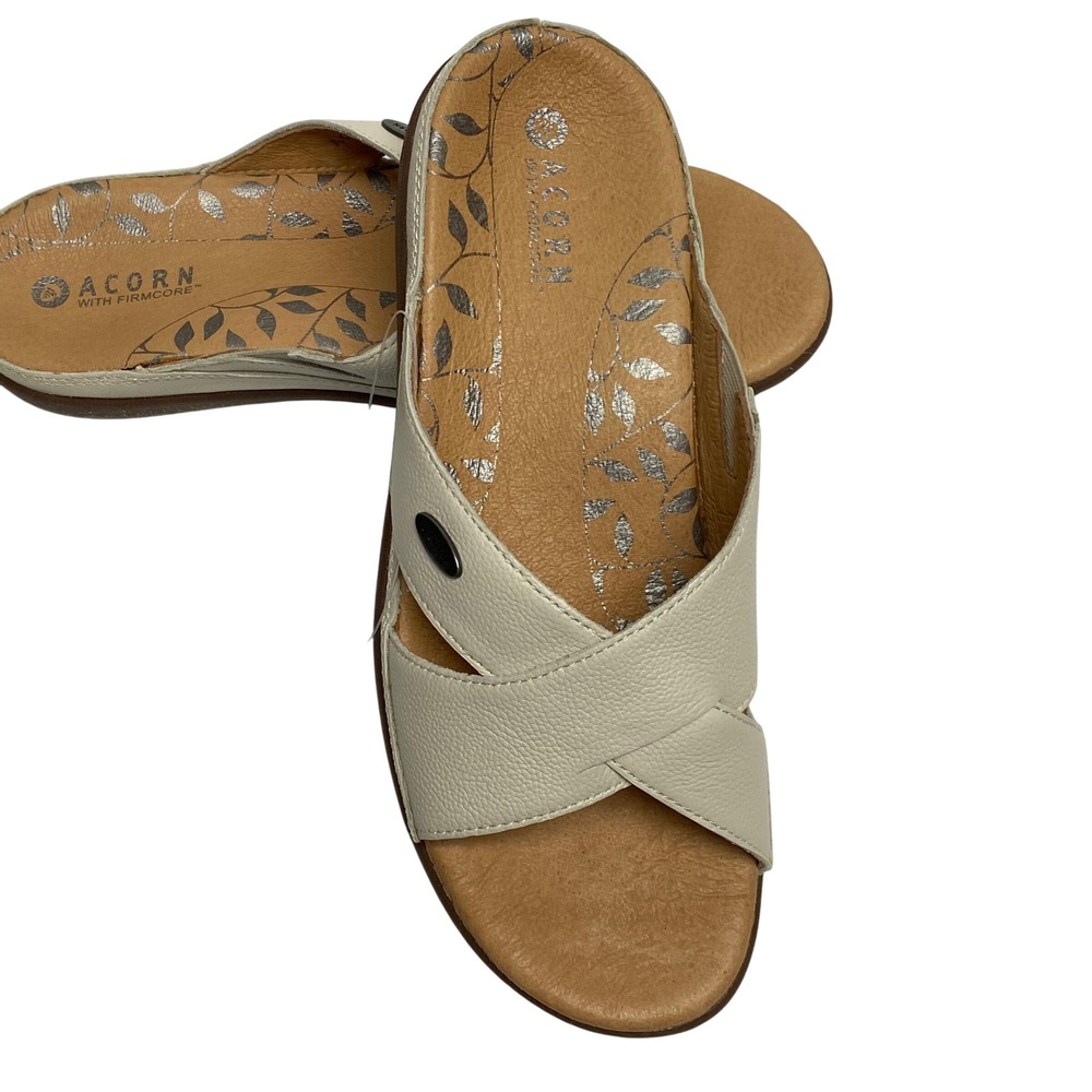 ACORN‎ PRIMA CROSS SLIDE SANDALS WOMEN 8 NIB